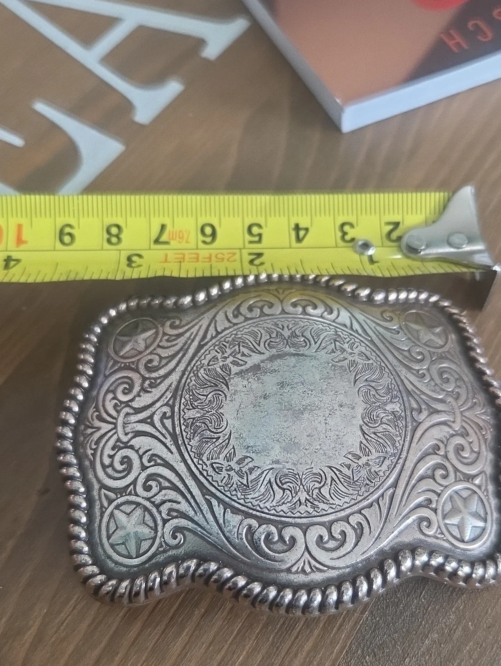 Colorado Silverstar Decorative Silver-Tone Engraved Belt Buckle